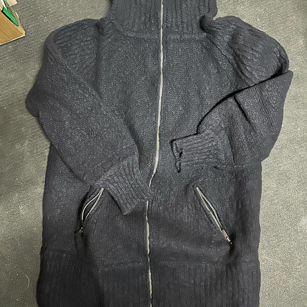 Diane Von Furstenberg Black Zip Up Sweater